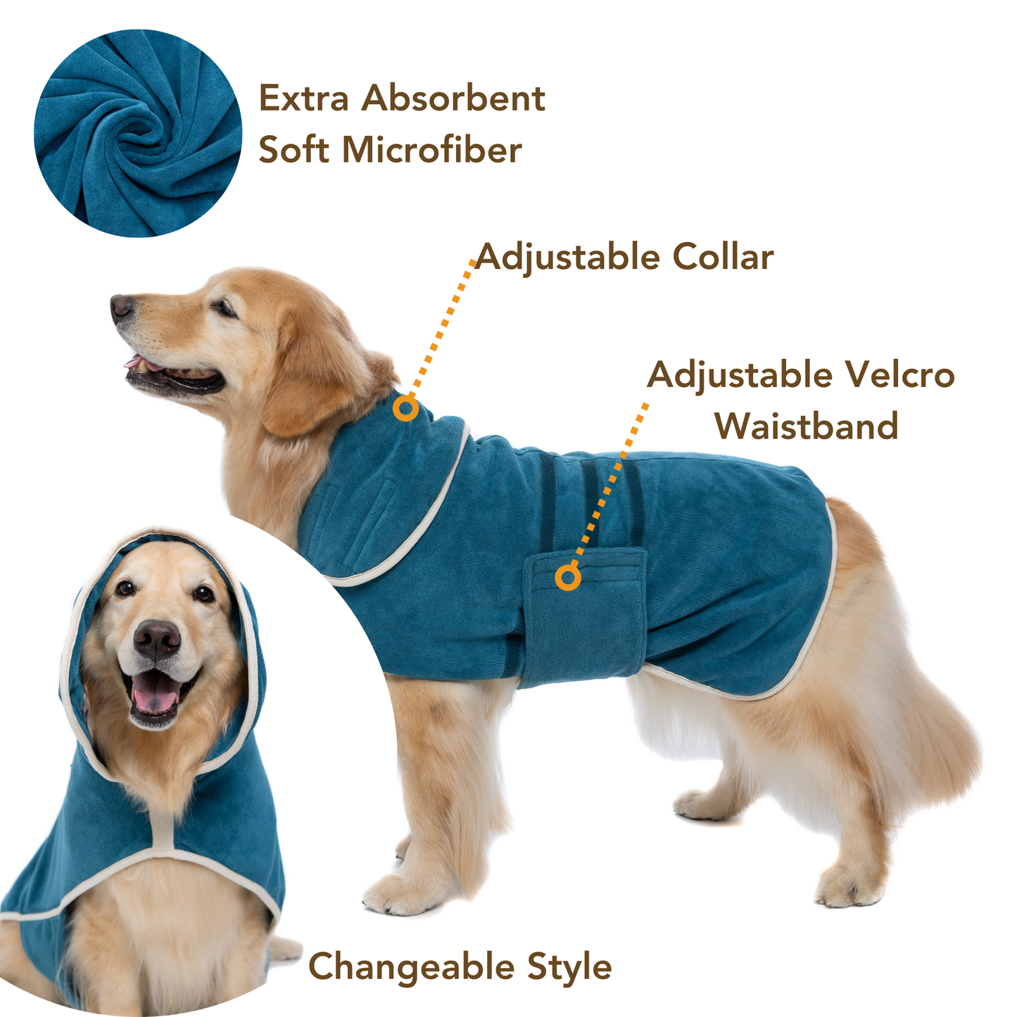 Dog Bathrobe (Ocean Blue)